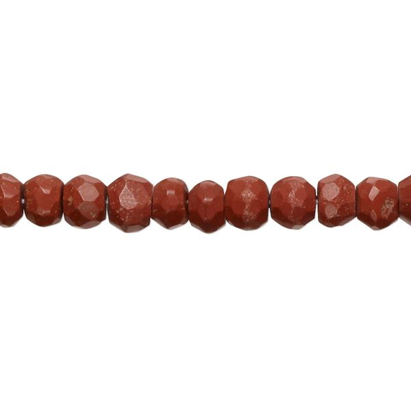 Red jasper 1pkg1, hand-cut faceted rondelle bead natural 10 inch 5x4mm-6x5mm image number 0