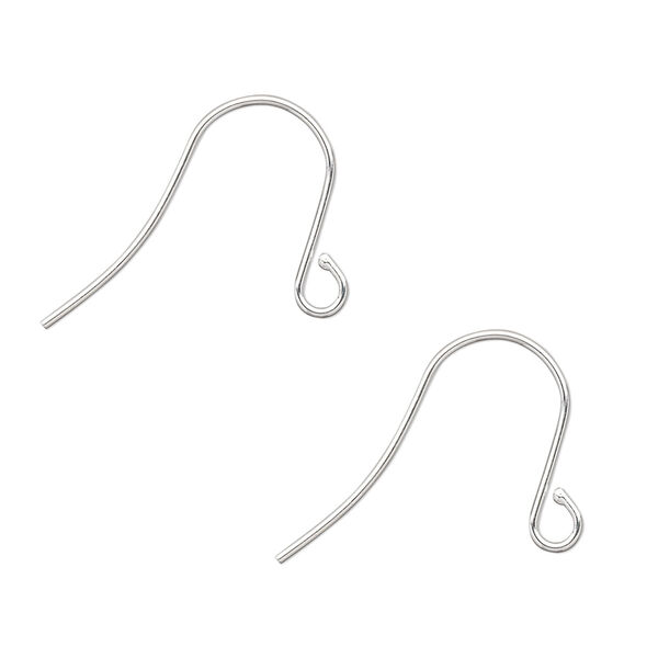 Ear wire, silver-plated brass, 15mm fishhook with open loop, 21 gauge. Sold per pkg of 250 pairs. image number 0