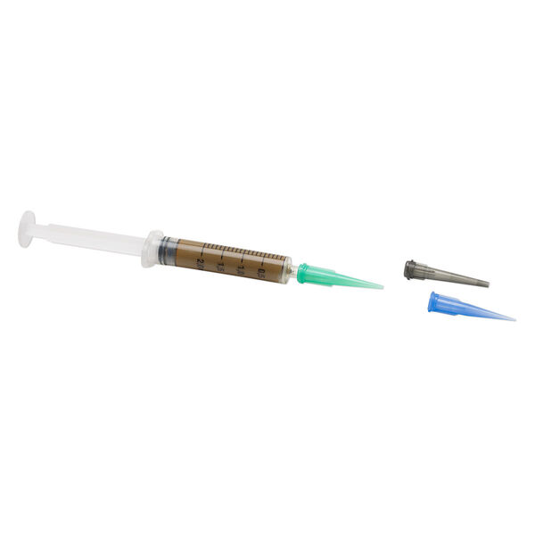 Prometheus® bronze clay, pkg/10g, rapid and low fire formula, filled syringe with 3 tips. image number 0