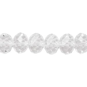 Bead 1pk 48 facets clear, Celestial Crystal® 10x8mm rondelle 15.5-16 inch