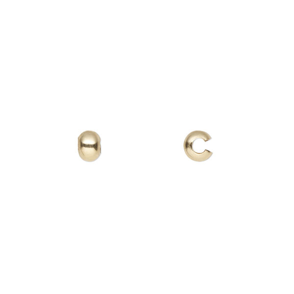 Crimp cover, 14Kt gold-filled, 4mm round. Sold per pkg of 10. image number 0
