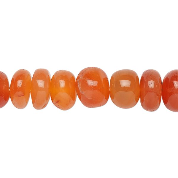 Carnelian 1pkg1, hand-cut rondelle bead 15.5-16 inch graduated 9x4mm-10x8mm image number 0