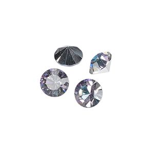 Chaton 8pk crystal vitrail light foil back, Preciosa MAXIMA Czech crystal rhinestone 8.16-8.41mm 15-cut faceted round SS39