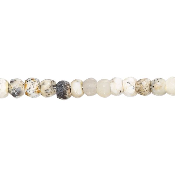 Dendritic opal 1pkg1, hand-cut faceted rondelle bead natural 10 inch 4x2mm-5x4mm image number 0