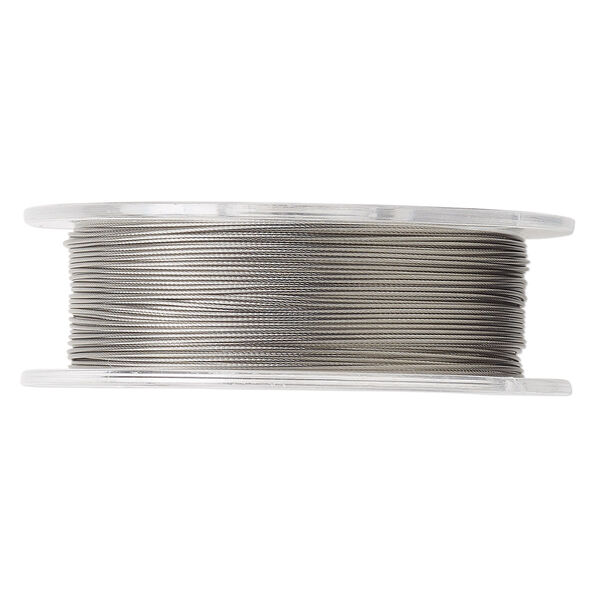 Beading wire, Tigertail™, nylon-coated stainless steel, clear, 7 strand, 0.018-inch diameter. Sold per 30-foot spool. image number 0