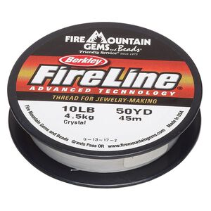 Thread, Berkley® FireLine®, gel-spun polyethylene, crystal, 0.2mm diameter 4-fiber braid, 10-pound test. Sold per 50-yard spool.