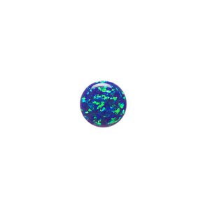 Cabochon, "opal" (silica and epoxy) (man-made), dark blue, 10mm calibrated round. Sold individually.