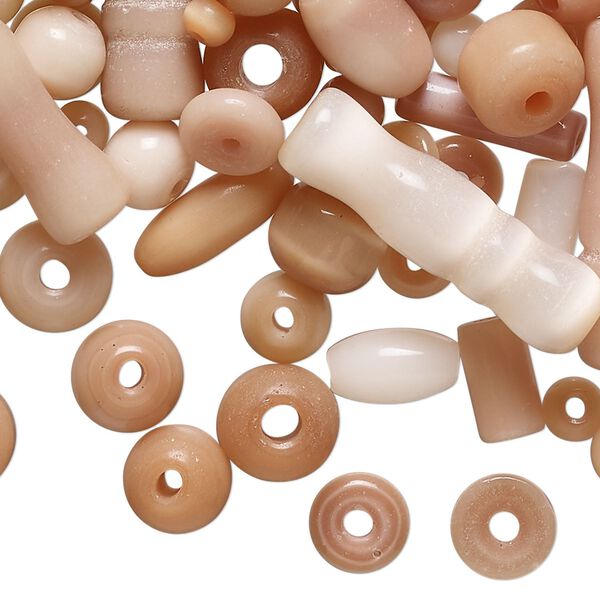 Bead mix, cat's eye glass, opaque multi-pink, 3x2mm-29x7mm mixed shapes. Sold per 4-ounce pkg, approximately 300 beads. image number 0