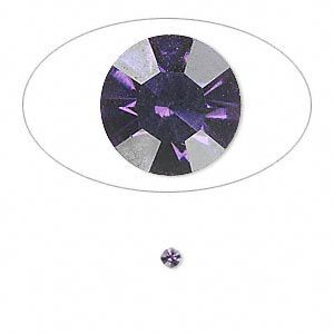 Chaton, glass rhinestone, iris blue, foil back, 2.4-2.5mm faceted round, PP18. Sold per pkg of 72.