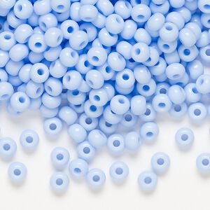 Seed bead, Preciosa Ornela, glass, opaque light blue, #6 rocaille. Sold per 50-gram pkg.