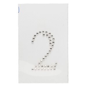 Iron-on transfer 1pk crystal clear, Preciosa Czech crystal 33.5x21.5mm "2"