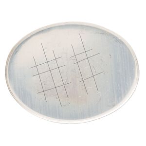 Bezel cup, sterling silver, solid back, 40x30mm unpolished oval. Sold individually.