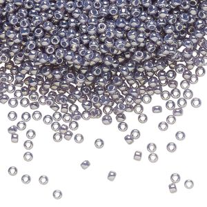 Seed bead, TOHO BEADS®, glass, pkg/250g, #11 round, opaque gold luster pale wisteria (TR-11-455).