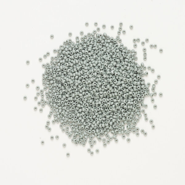 Seed bead, Preciosa Ornela Czech glass, 1pkg500g, 2.8-3.2mm rocaille, opaque matte terra dyed whispering grey chalkwhite (06444) image number 1