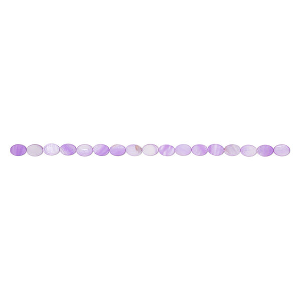 Mother-of-pearl shell 1pkg1, flat oval bead 15 inch purple 14x10mm image number 1