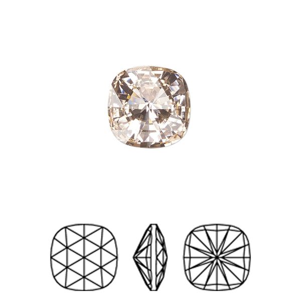 Fancy stone 48pk vintage rose foil back, Swarovski® 12mm rose cut cushion 4471 image number 0