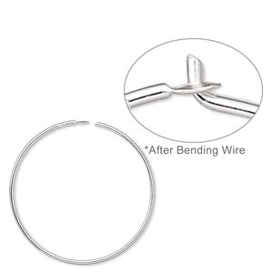 Earring hoop 1pkg50 sterling silver, 25mm round, 25 pair