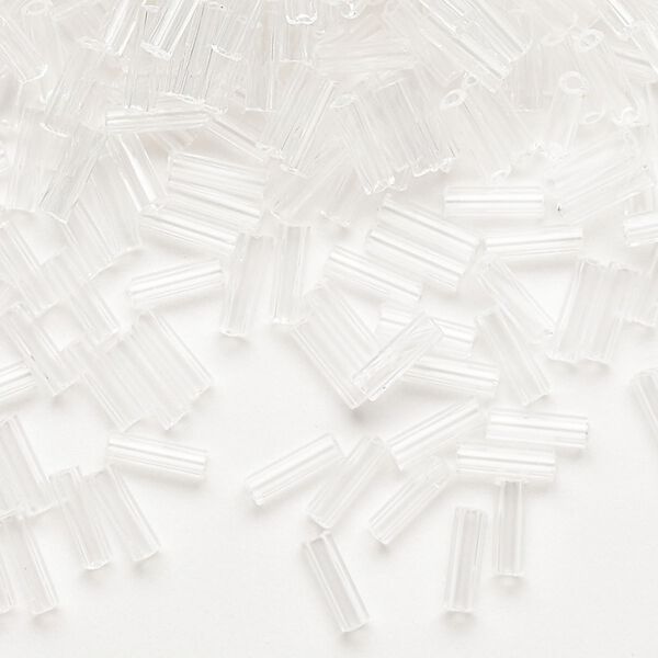 Bead, Preciosa Ornela Czech glass, bugle bead, pkg/50g, 1/4 inch, transparent clear, (00050). image number 0