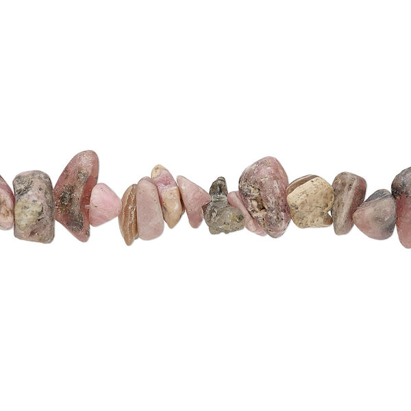 Bead, rhodochrosite (natural), matte, medium chip, Mohs hardness 3-1/2 to 4-1/2. Sold per 15" to 16" strand. image number 0