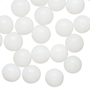 Bead, vintage Japanese glass, opaque white, 10mm half-drilled round. Sold per pkg of 40.
