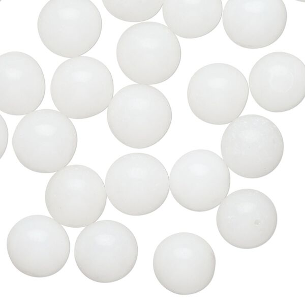 Bead, vintage Japanese glass, opaque white, 10mm half-drilled round. Sold per pkg of 40. image number 0