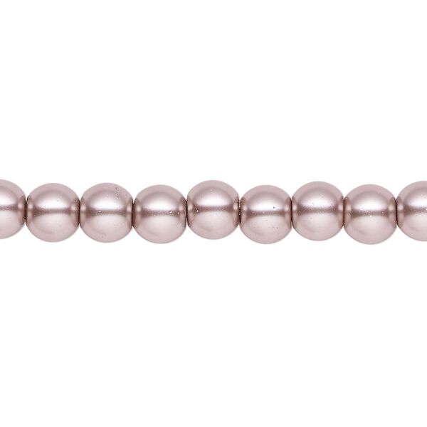 Pearl 2pk platinum, Celestial Crystal® 6mm round 15.5-16 inch image number 0