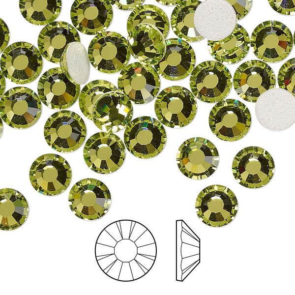 Flat back 288pk limecicle foil back, Preciosa MAXIMA Czech crystal hotfix rhinestone 6.3-6.5mm chaton rose round SS30 image number 0