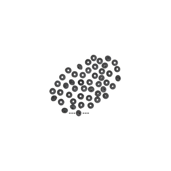 Mini Bead Huggers™, silicone, black, 1.5x0.5mm rondelle. Sold per pkg of 50. image number 0
