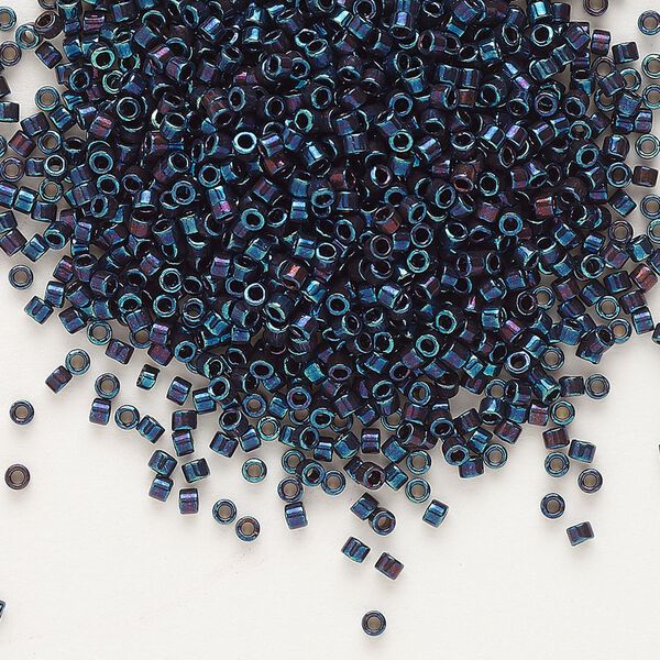 Seed bead, Delica®, glass, pkg/7.5g, #11 round, opaque metallic iris purple (DB-0025). image number 0