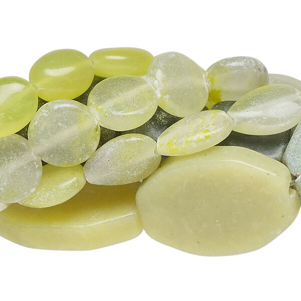 New "jade" 1pkg5, mixed shape bead natural C grade, 15.5-16 inch mix 12mm-17x13mm image number 0