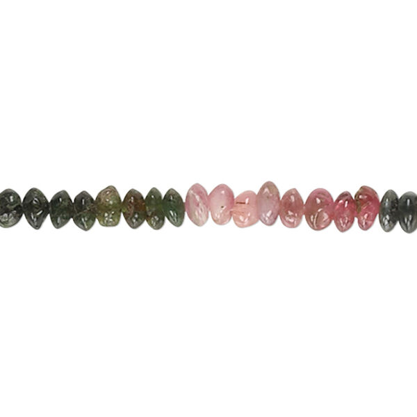 Bead, multi-tourmaline (natural), 3x2mm-5x3mm hand-cut saucer, C grade, Mohs hardness 7 to 7-1/2. Sold per 14-inch strand. image number 0