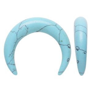 Focal, "turquoise" (resin) (imitation), blue, 32x28mm-34x30mm undrilled naja, 7-8mm thick. Sold individually.