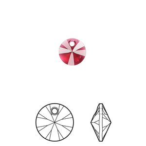 Drop 12pk scarlet, Crystal Passions® 8mm pendant mini disk 6428