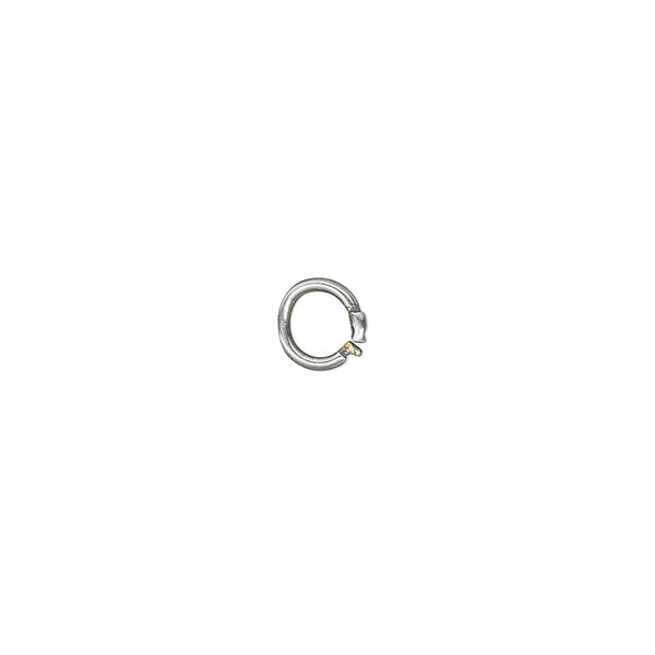 Loop Lock™, JBB Findings, antique silver-plated brass, 6mm smooth round. Sold per pkg of 4. image number 0