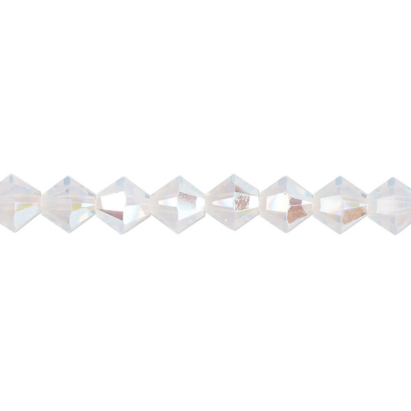 Bead 24pk white opal shimmer, Crystal Passions® 6mm bicone 5328 image number 0