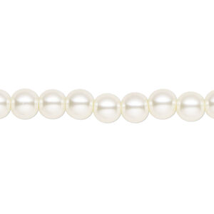 Pearl 2pk cream, Celestial Crystal® 6mm round 15.5-16 inch