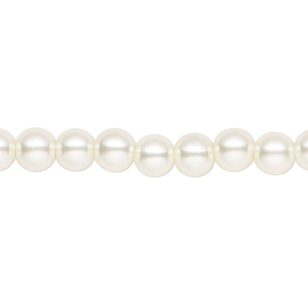 Pearl 2pk cream, Celestial Crystal® 6mm round 15.5-16 inch image number 0