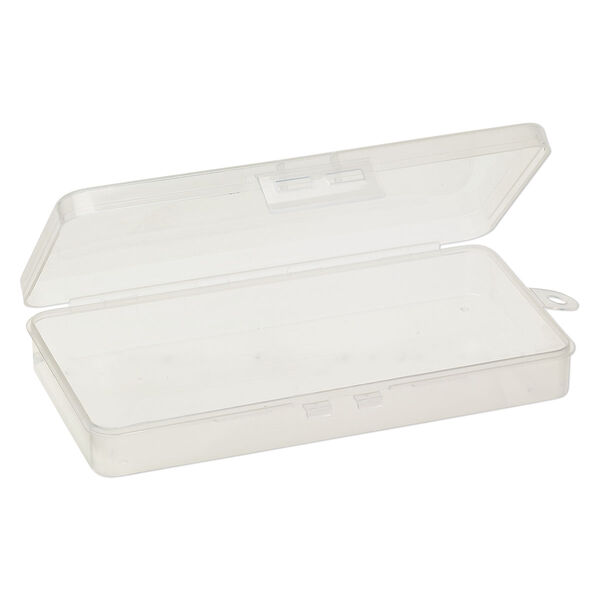 Organizer box, plastic, clear, 1-cell, 7x3-3/4 x1 inch. Sold per pkg of 2. image number 1