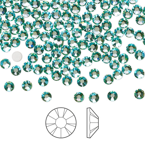 Flat back 144pk Caribbean Sea AB foil back, Preciosa MAXIMA Czech crystal rhinestone 3-3.2mm chaton rose round SS12 image number 0