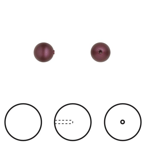 Pearl 4pk elderberry, Crystal Passions® 6mm round 5818 image number 0