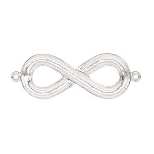 Link, JBB Findings, sterling silver, 32x13mm single-sided infinity with 2mm wide channel, 2 holes. Sold individually.