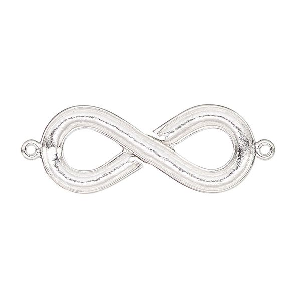 Link, JBB Findings, sterling silver, 32x13mm single-sided infinity with 2mm wide channel, 2 holes. Sold individually. image number 0