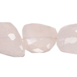 Rose quartz 1pkg1, hand-faceted nugget bead natural 7 inch large