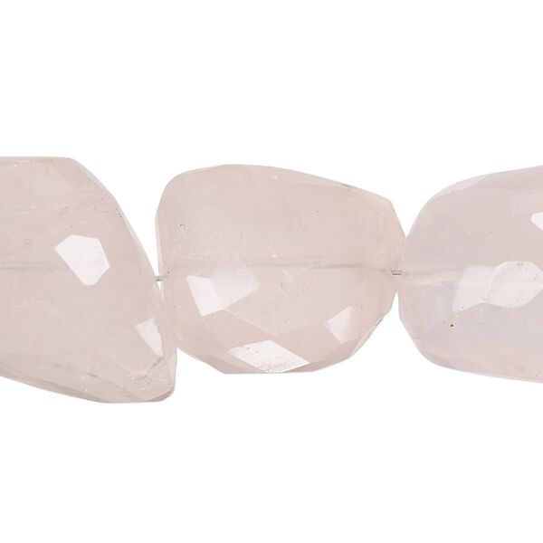 Rose quartz 1pkg1, hand-faceted nugget bead natural 7 inch large image number 0