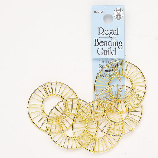 Focal steel 5pk 40-41mm wire-wrapped donut, gold finish image number 0