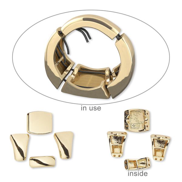 "Pewter" (zinc-based alloy) 1pkg4, 2-strand rectangle ring size 7.5, silver-finished 17x16mm image number 0