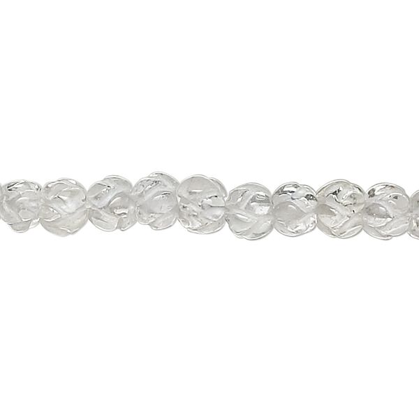 Quartz crystal 1pkg1, hand-cut carved flower bead natural 15.5-16 inch 6mm image number 0