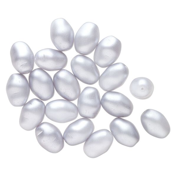 Bead, vintage glass, opaque blue-grey, medium nugget. Sold per pkg of 20. image number 0