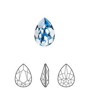 Fancy stone 144pk ice blue foil back, Swarovski® ReCreated™ 14x10mm pear 4320