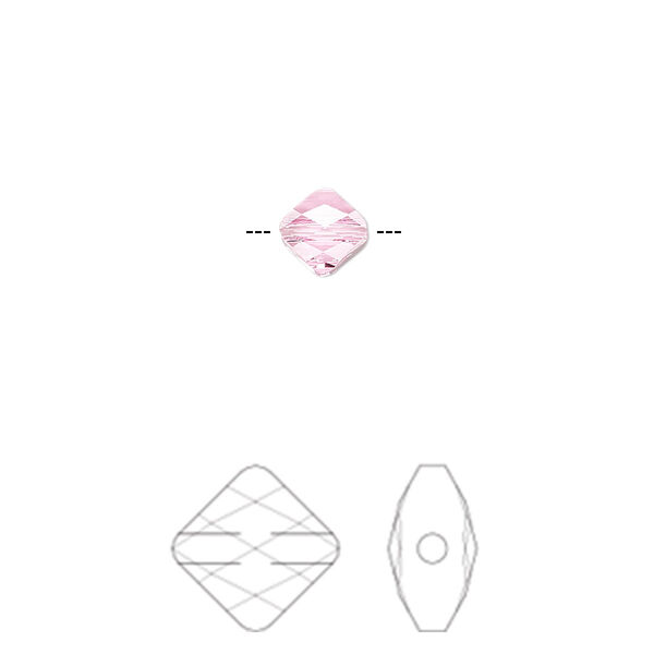 Bead 24pk mini bead rose, Crystal Passions® 6mm rhombus 5054 image number 0